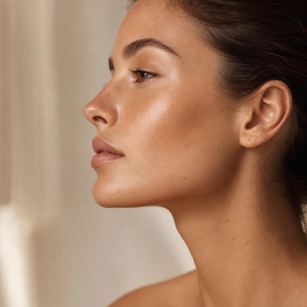 Detalle editorial que evoca la armonía y proporción facial